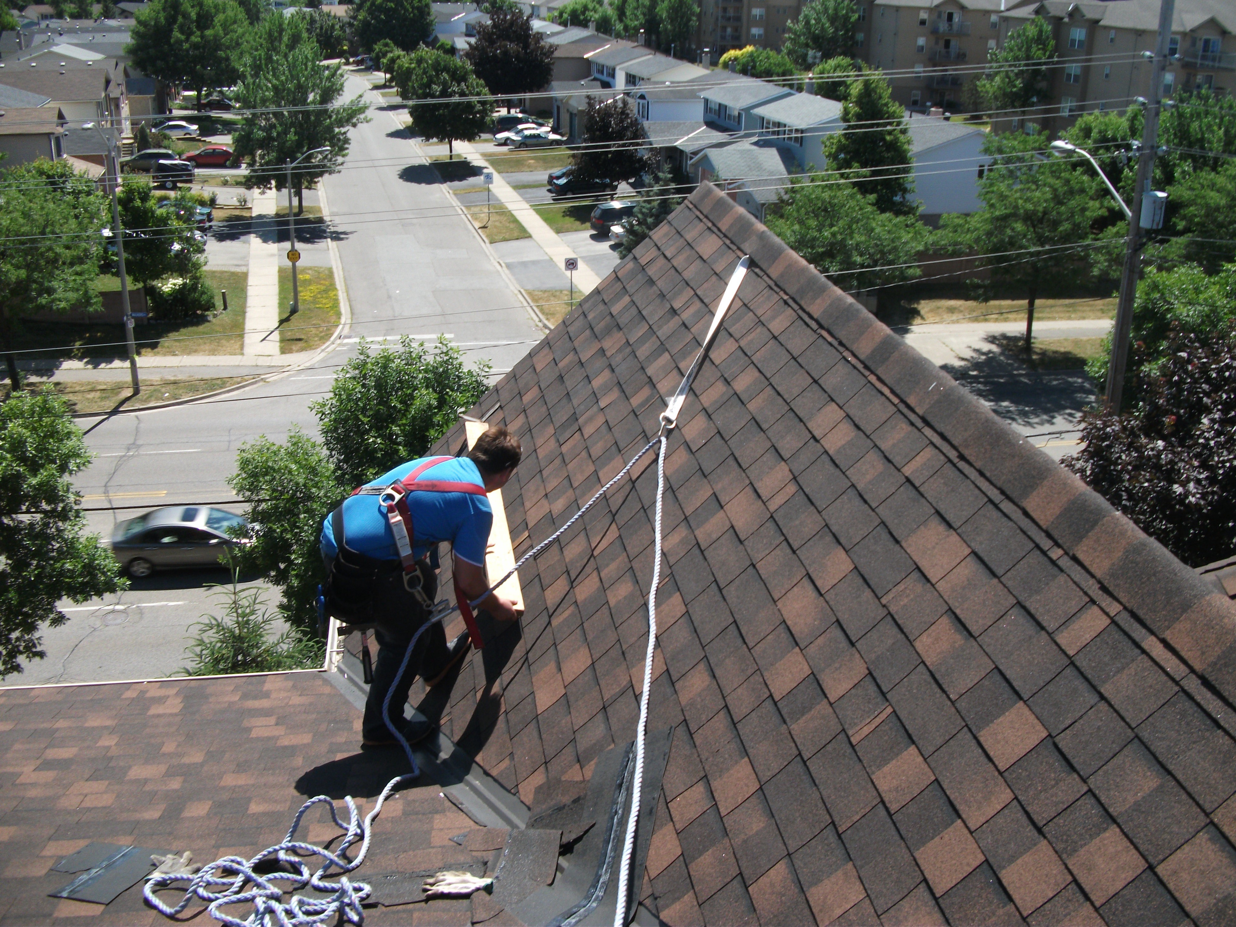 Workers on roof